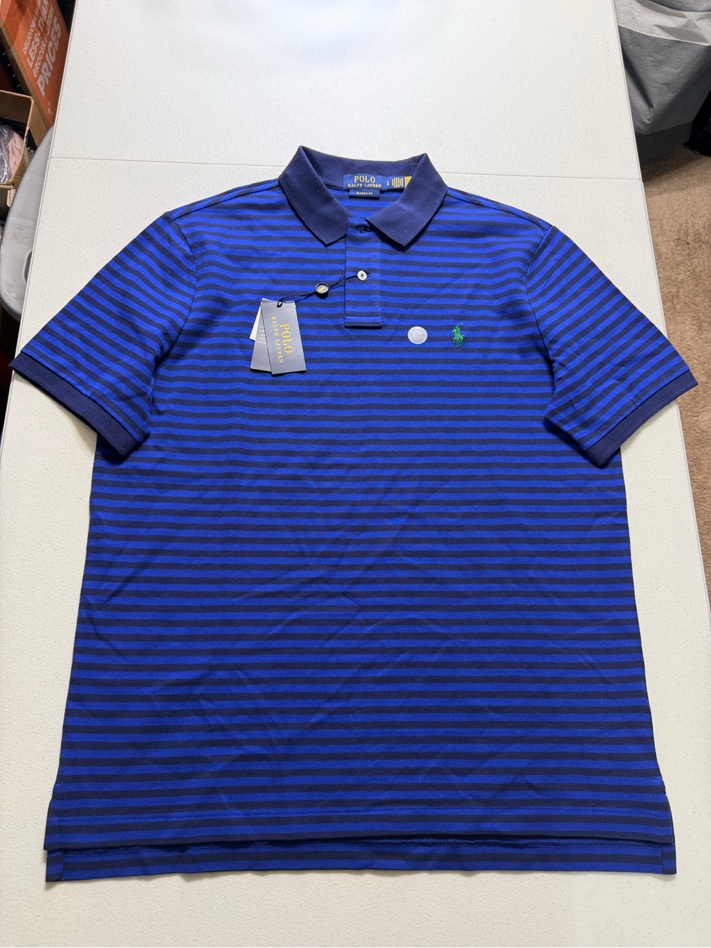 Polo by Ralph Lauren Blue and Navy Striped Polo Shirt